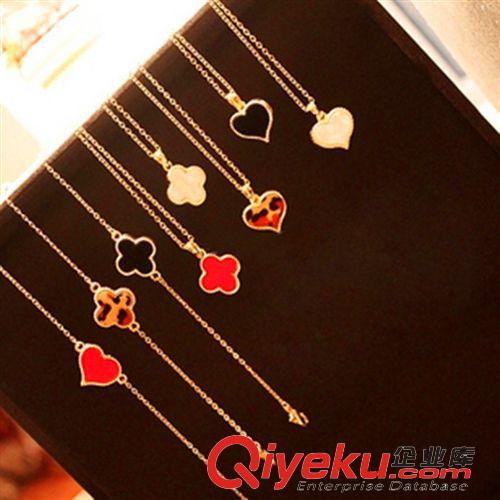 潮流飾品 SS4150韓版飾品 時(shí)尚個(gè)性氣質(zhì)手飾小桃心愛(ài)心四葉草手鏈一件代銷