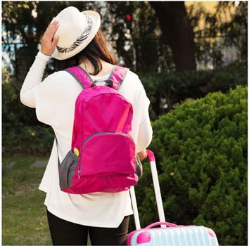 收納包系列 女士出差旅游可折疊雙肩包 戶外多功能旅行背包 創意款收納包原始圖片2