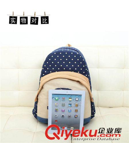學(xué)生書包 2014新款小象圓兜時(shí)尚學(xué)院風(fēng)潮流女式雙肩背包H日背包帆布軟包原始圖片2