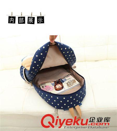 學(xué)生書包 2014新款小象圓兜時(shí)尚學(xué)院風(fēng)潮流女式雙肩背包H日背包帆布軟包原始圖片3
