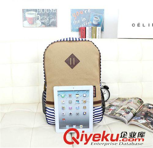雙肩背包 星條旗帆布雙肩包大學(xué)生中學(xué)生小學(xué)生女生書包韓版潮背包歐美時尚原始圖片2