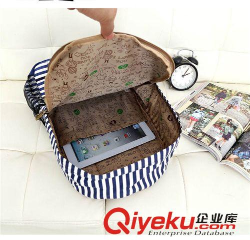 雙肩背包 星條旗帆布雙肩包大學(xué)生中學(xué)生小學(xué)生女生書包韓版潮背包歐美時尚原始圖片3