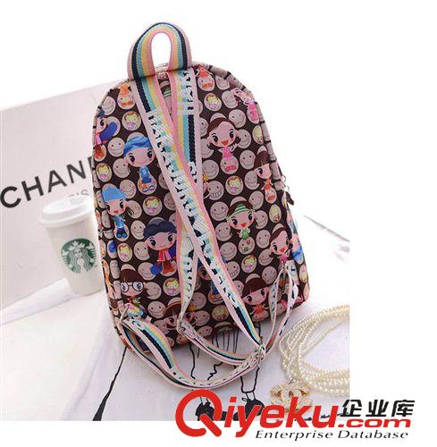 雙肩背包 卡通圖案雙肩包學(xué)院風(fēng)小清新帆布女韓版潮學(xué)生2014新款女背包書包原始圖片2
