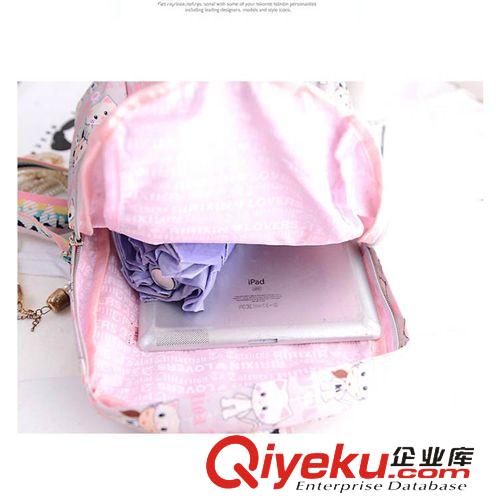 雙肩背包 卡通圖案雙肩包學(xué)院風(fēng)小清新帆布女韓版潮學(xué)生2014新款女背包書包原始圖片3