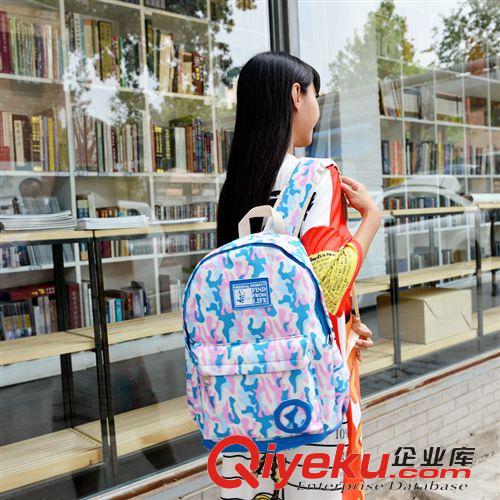 雙肩背包 女包2014新款潮夏季學生書包迷彩帆布女士背包旅行包雙肩包
