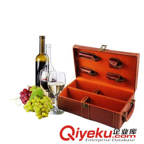 皮質酒盒 彩美紅酒皮盒 雙支紅酒盒 禮品禮盒 黑色 紅酒包裝廠 酒具套裝原始圖片3