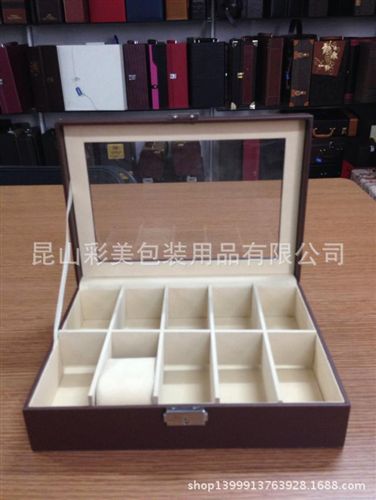 手表盒 奢華鱷魚紋皮革首飾盒 手表收藏盒 手鏈盒 手表箱6支裝 首飾架