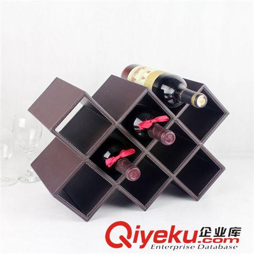 紅酒架 gd皮革八格酒架紅酒架 時尚吧臺擺件 歐式創意家居用品原始圖片3
