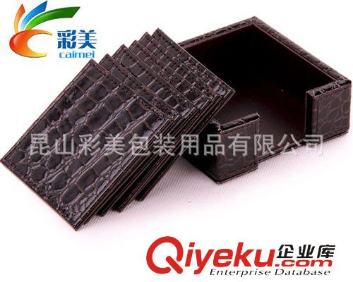 文具盒 PU皮質鱷魚紋隔熱杯墊 酒店用品 廠家訂做 加工批發 可印LOGO原始圖片2