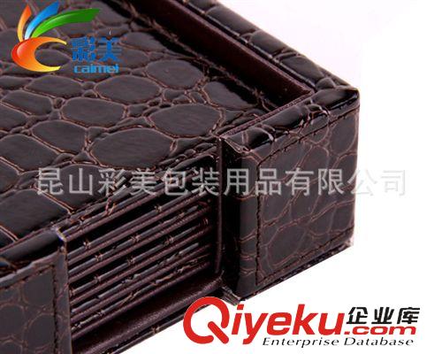 文具盒 PU皮質鱷魚紋隔熱杯墊 酒店用品 廠家訂做 加工批發 可印LOGO原始圖片3