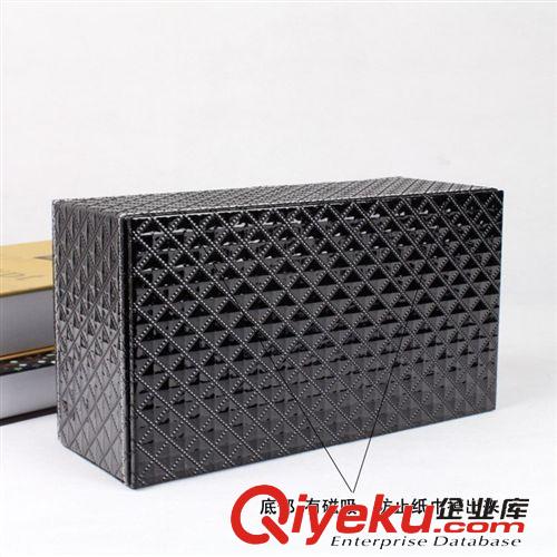 精致皮革紙巾筒/盒  gd奢華鉆石紋皮藝紙巾盒 餐巾盒 抽紙盒 歐式 創(chuàng)意 時尚原始圖片2