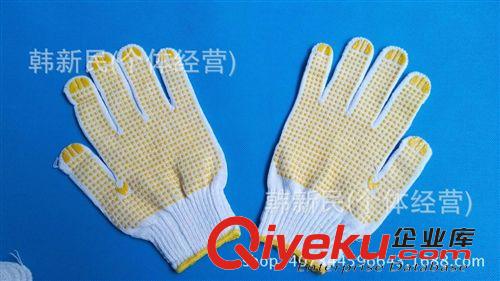 其他手部防護 多色止滑點塑手套漂白紗手套藍黃綠黑紫點膠勞保手套防護手套原始圖片2