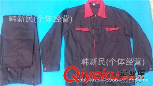 制服、工作服 深藍拼紅領工作服牛仔工作服帆布藍領耐臟耐磨工作服勞保工作服原始圖片3