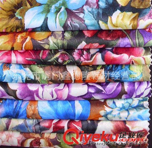 色丁(沙丁，貢緞）印花類 GB313新款支持網購混批君子蘭印花沙丁貢緞原始圖片2