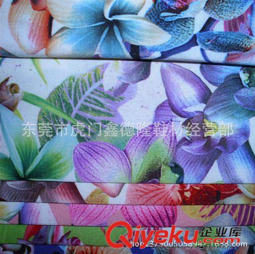 色丁(沙丁，貢緞）印花類 GB4018gd夏季時尚色丁布印花仿真絲面料裙布料服裝面料原始圖片3