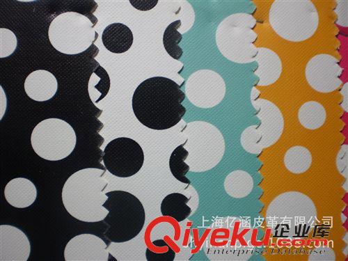 箱包革 現(xiàn)貨供應 印花pu革 大小圓點pu革 人造pu革 單涂pu革原始圖片3