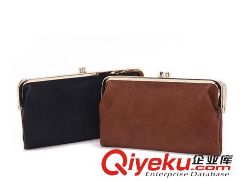 箱包皮具 tj彎邊錢包F21雙層鐵架細膩手感手拿包錢包女士批發原始圖片2