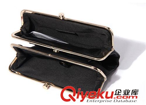 箱包皮具 tj彎邊錢包F21雙層鐵架細膩手感手拿包錢包女士批發原始圖片3