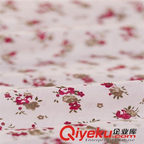 全棉印花小碎花布 【柯橋紡織面料批發，高品質】全棉白底紅色印花面料原始圖片3