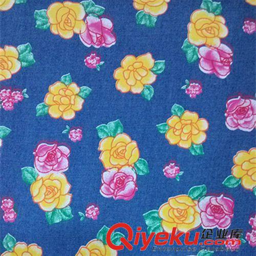 彩拔牛仔 現(xiàn)貨供應(yīng)全棉牛仔布 印花牛仔面料 牛仔連衣裙面料