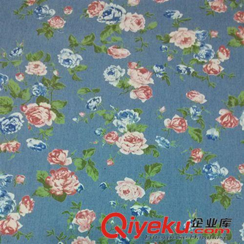 彩拔牛仔 供應(yīng)2015薄款印花牛仔布 春夏女裝面料 童裝面料原始圖片2