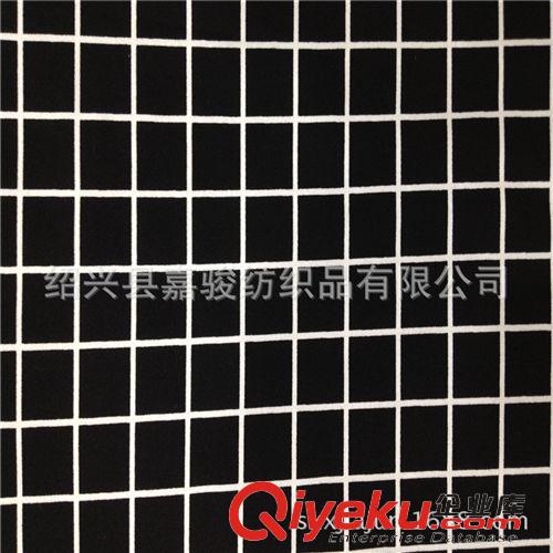 秋冬款面料 柯橋面料供應全棉彈力格子布 幾何圖形面料 厚款面料原始圖片2