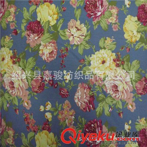  彈力仿牛仔印花布  現貨供應滌棉彈力活性印花褲料 仿牛仔布原始圖片2