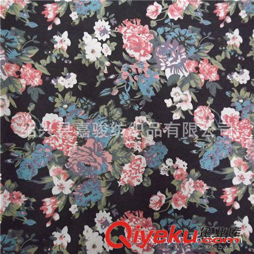  彈力仿牛仔印花布  現貨供應彈力活性印花牛仔面料 150D仿牛仔布原始圖片2