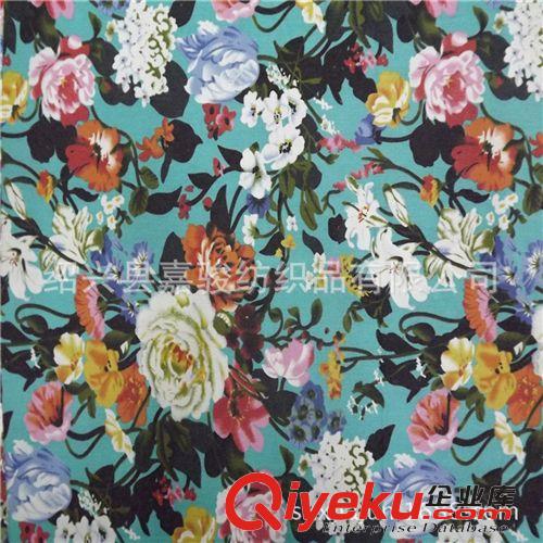  彈力仿牛仔印花布  【企業(yè)集采】批發(fā)女裝褲料 印花牛仔面料原始圖片2