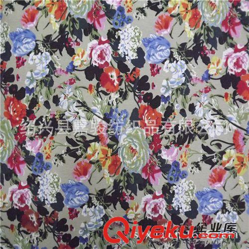  彈力仿牛仔印花布  【企業(yè)集采】批發(fā)女裝褲料 印花牛仔面料原始圖片3
