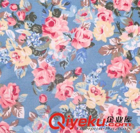  彈力仿牛仔印花布  現(xiàn)貨供應(yīng)滌棉彈力仿牛仔印花布 彈力褲面料原始圖片3