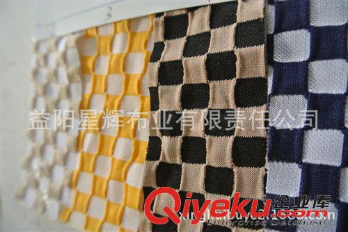 針織面料 1CM*1CM方格針織提花雙色格子提花針織布, 女裝帽子童裝 B204原始圖片2