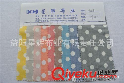 棉布染色／印花/扎染類 彈力圓點(diǎn)印花棉布服裝面料  Y025