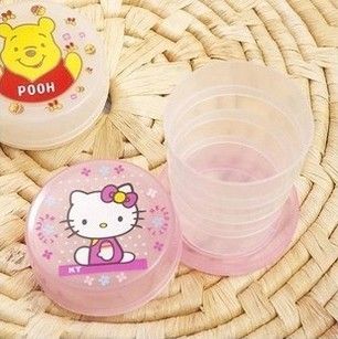 清涼一夏推薦 批發供應 卡通便攜式伸縮水杯 人氣可愛折疊杯原始圖片3