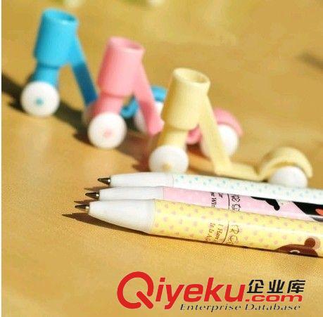 火爆款 韓版卡通文具 可愛貓咪卡通造型0.38中性筆 考試簽字專用筆 黑/藍