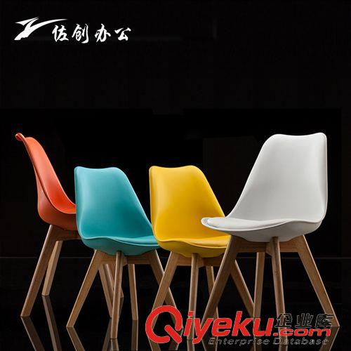 實木椅會議椅 佐創實木簡約現代宜家酒店伊姆斯餐椅創意咖啡館白休閑椅子原始圖片3