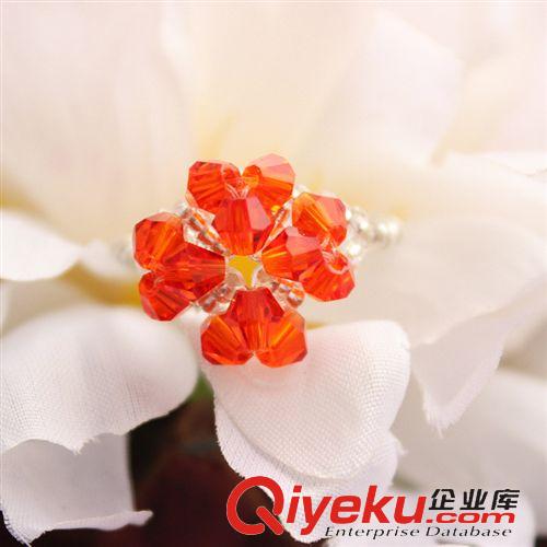 手工編織戒指 精品店 夜市 地?cái)?展銷會旅游景點(diǎn) 批發(fā)市場熱賣 水晶四葉草戒指