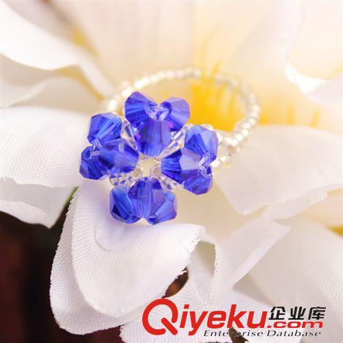 手工編織戒指 精品店 夜市 地?cái)?展銷會旅游景點(diǎn) 批發(fā)市場熱賣 水晶四葉草戒指原始圖片2
