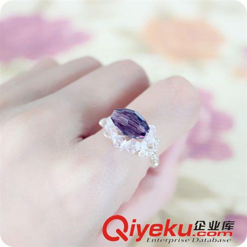 手工編織戒指 新款 水晶手工編織戒指批發(fā) 水晶戒指 手編戒指【橄欖珠戒指】原始圖片2