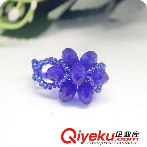 手工編織戒指 手工水晶戒指批發(fā) 批發(fā)市場 展銷會旅游景點(diǎn) 地?cái)傄故袩豳u8MM七粒原始圖片2
