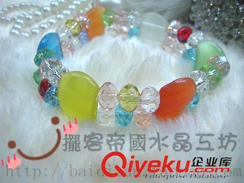 手鏈  夏季地?cái)偝瑹豳u批發(fā) 水晶串珠短款項(xiàng)鏈 水晶項(xiàng)鏈批發(fā) 寬邊五朵花