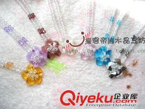 編織項鏈 毛衣鏈 韓版花朵項鏈毛衣鏈批發(fā) 水晶花朵項鏈熱賣 精品店特批【小蓮花】原始圖片3