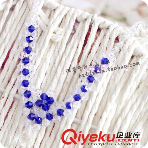 編織項(xiàng)鏈 毛衣鏈 水晶項(xiàng)鏈批發(fā) 純手工DIY小飾品熱賣 地?cái)偀徜N廠家貨源 十字花項(xiàng)鏈