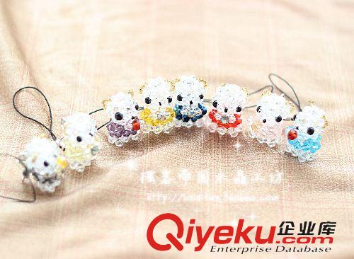 手機掛件 超萌水晶卡通動物 串珠工藝品批發 廠家地攤一手貨源【小發財熊】原始圖片2