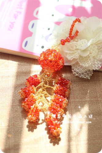 水晶泰迪小熊 手工編織喜慶水晶串珠 {dj2}新款定制【6mm水晶珠大串鞭炮燈籠】原始圖片2