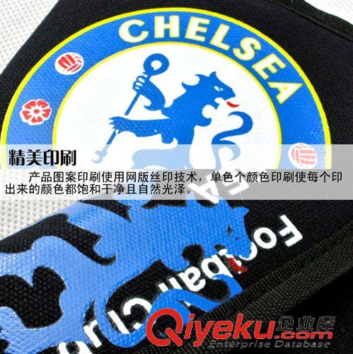 足球周邊 新款zp 歐冠足球切爾西隊(duì)標(biāo)志藍(lán)獅短款帆布男士翻蓋二折零錢包原始圖片3