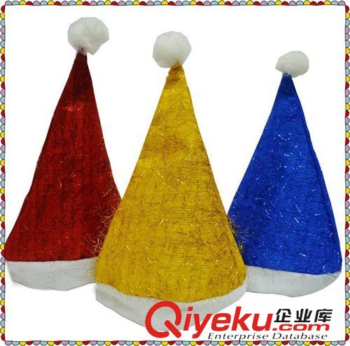 12月新品區(qū) 批發(fā)圣誕節(jié)用品 紅色圣誕老人帽子 圣誕帽批發(fā) 金絲長毛圣誕帽