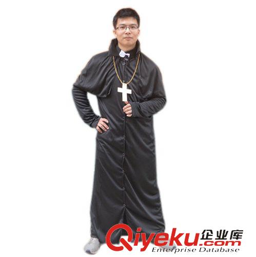 12月新品區(qū) 萬圣節(jié)牧師服裝 教父神父傳教士修士 化裝舞會派對表演裝扮道具