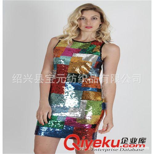 亮片珠片繡  供應長絲汗布亮片繡花旗袍面料原始圖片3