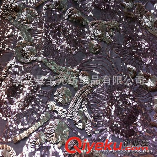 亮片珠片繡  供應(yīng)網(wǎng)布3毫米+7毫米亮片滿片繡原始圖片3